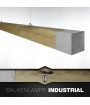 "Industrial" LED-Balkenlampe: Handgefertigte Eleganz in Holz und Beton