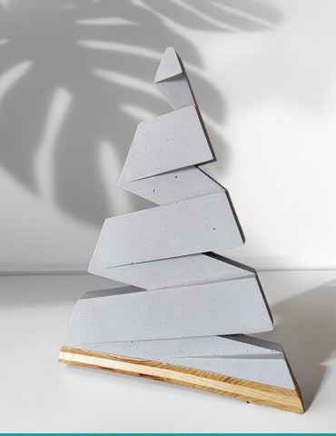 Zeitlose Eleganz: Weihnachtsdeko Tannenbaum aus Beton und Holz für festlichen Glanz
